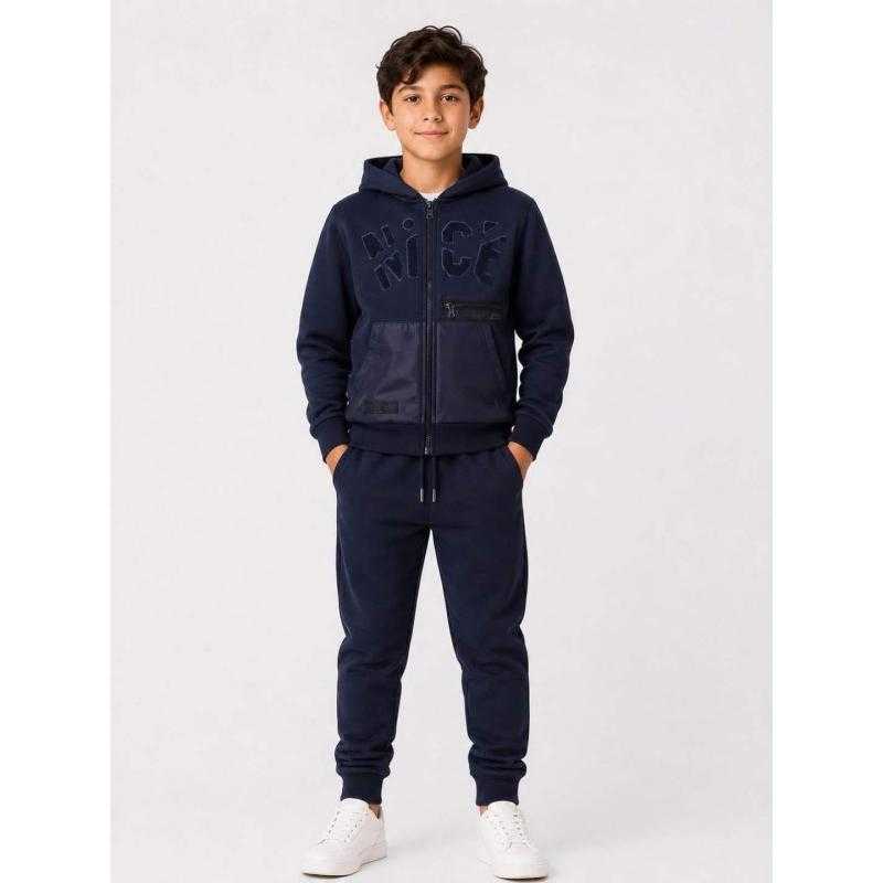 Set van 12 – Boy's Full Zip Hoodie with written word NICE and jogger trainingspak