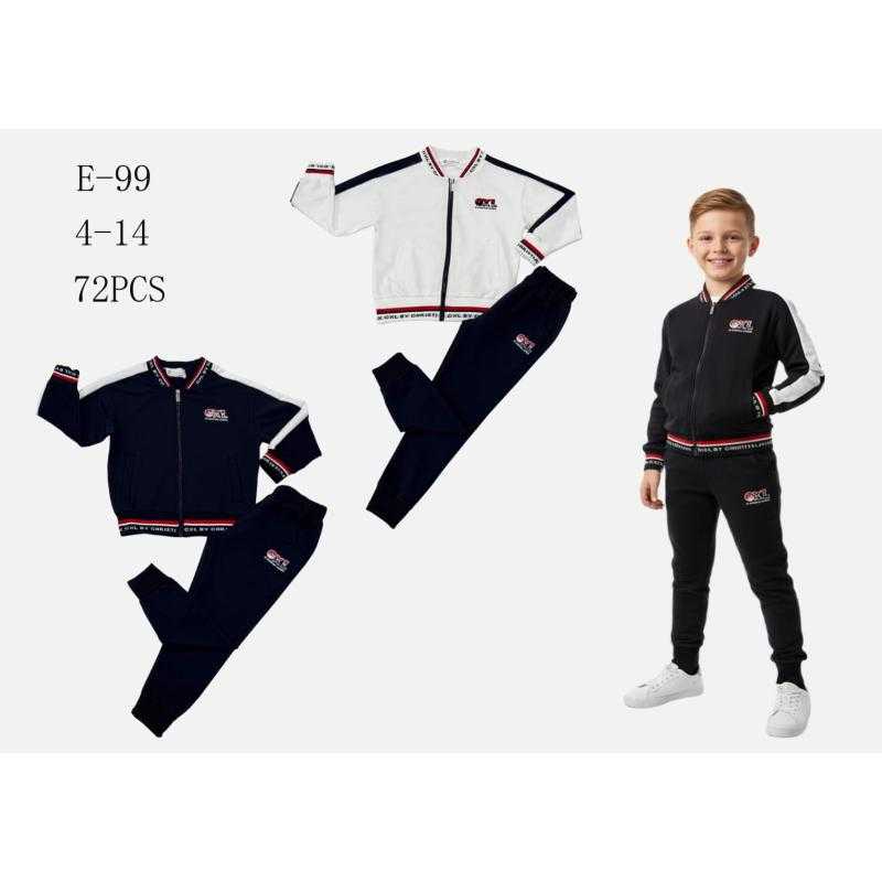 Pack of 12 – Boy's zipped tracksuit, striped tape jacket and pants set "CXL BY CHRISTIAN LACROIX"