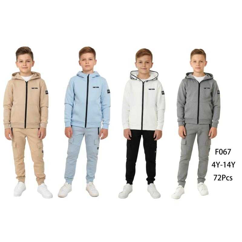 Lot de 24 – Survêtement garçon veste zippée à capuche et pantalon cargo