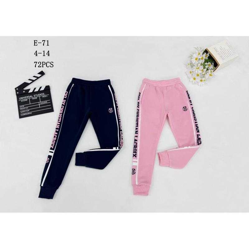 Pack of 12 – Kid's Girl's sweatpants CXL by Christian Lacroix with pockets and side stripes