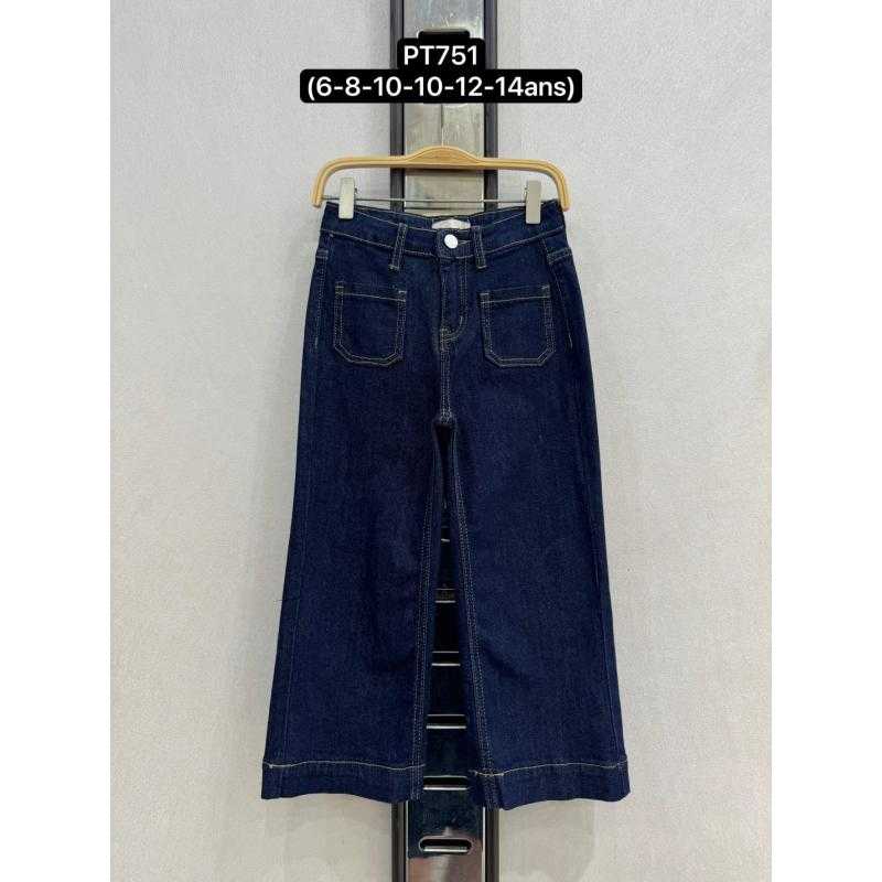 Pack of 6 – straight-leg jeans in raw denim with patch pockets