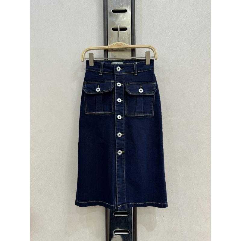 Pack of 6 – button-down denim skirt with patch pockets for girls