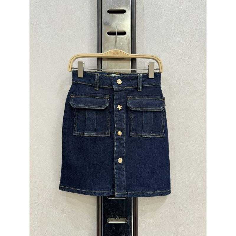Pack of 5 – button-down denim skirt with patch pockets for girls