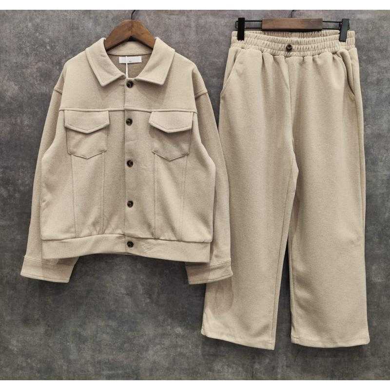 Lot de 6 – Ensemble deux pièces pour garçon avec veste boutonnée et pantalon large assorti
