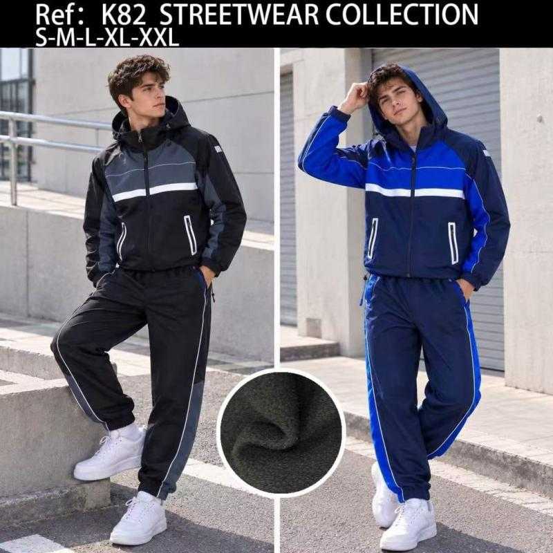 Pack of 10 – Colorblocked Full-Zip Hooded Streetwear Tracksuit Set