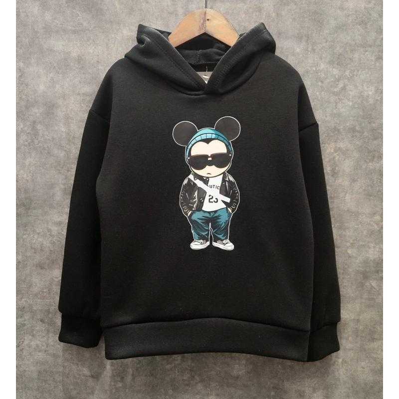 Lot de 6 – Sweat à capuche "Cool Mouse" avec poche kangourou et imprimé graphique