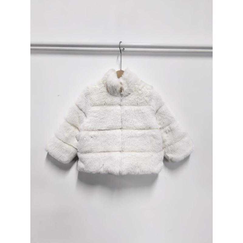 Pack of 6 – Fluffy Faux Fur Full-Zip Jacket with Horizontal Panels and Stand Collar