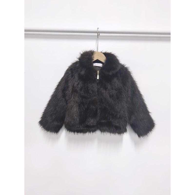 Lot de 6 – Veste zippée unie en fausse fourrure avec col montant et manches longues