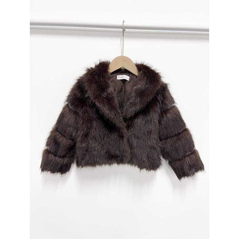 Pack of 6 – Solid Color Faux Fur Jacket with Shawl Collar and Long Sleeves