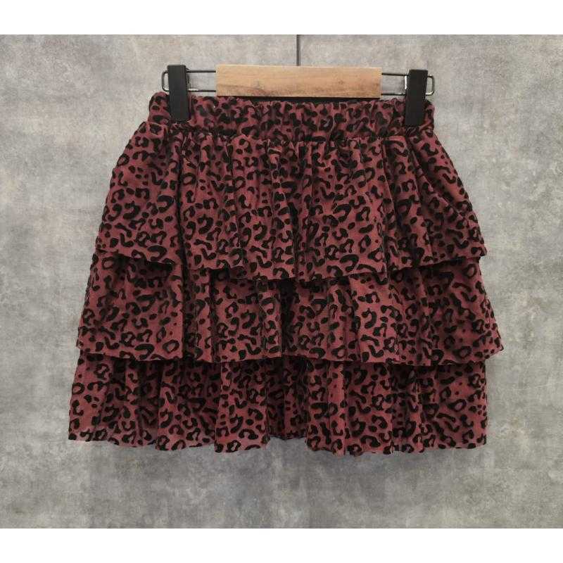 Pack of 6 – Leopard Print Tiered Ruffle Skirt