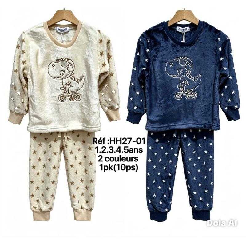 Pack of 10 – Fluffy Dinosaur Bicycle Fleece Pajama Set