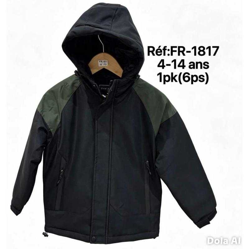 Lot de 6 – Veste d'hiver imperméable à capuche bicolore