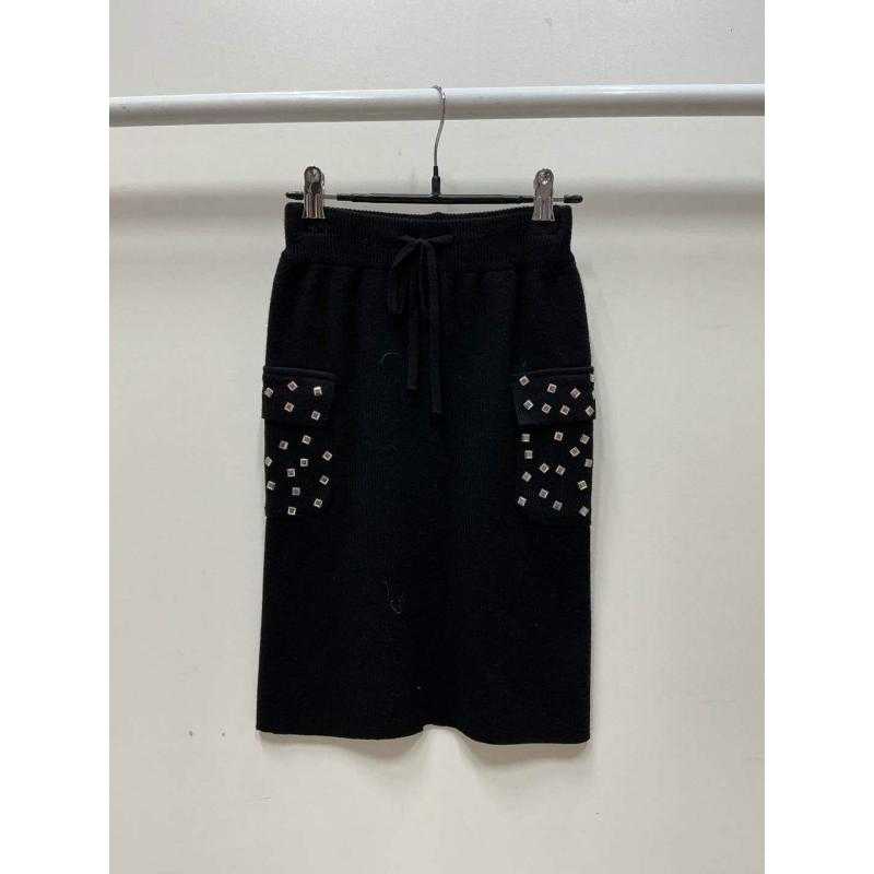 Lot de 6 – Jupe en tricot à poches cloutées et cordon