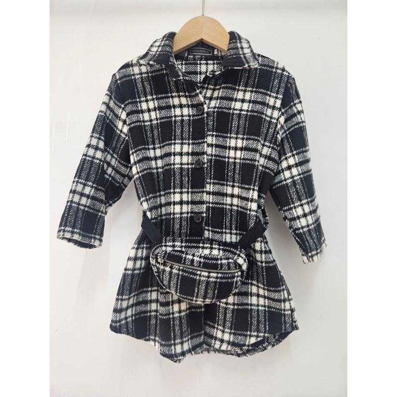 Pack of 7 – Plaid Coat with Belt and Fanny Pack