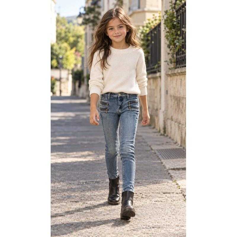 Set van 6 – Slim fit jeans met dubbele ritssluiting