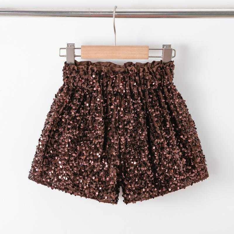 Lot de 6 – Short à paillettes étincelantes avec taille élastique froncée