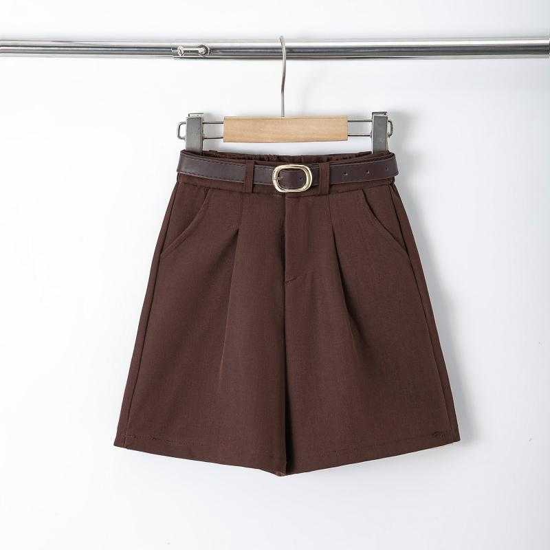 Lot de 6 – Short évasé plissé avec ceinture assortie à boucle dorée