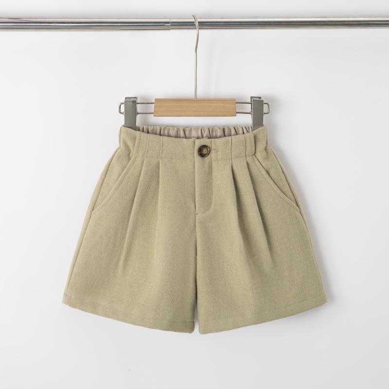 Set van 6 – Wollen-look geplooide shorts met elastische taille en knoop