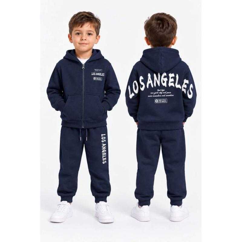Lot de 10 – Ensemble de survêtement 2 pièces veste à capuche zippée et pantalon molletonné "Los Angeles"