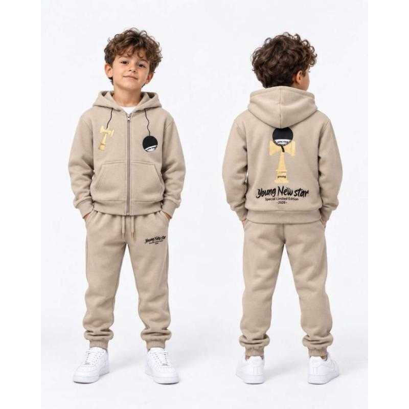 Lot de 10 – Ensemble de survêtement 2 pièces veste à capuche zippée et pantalon molletonné "Young New Star"